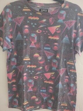 Super Massive 90s Geometric Vaporwave All Over Print Tee